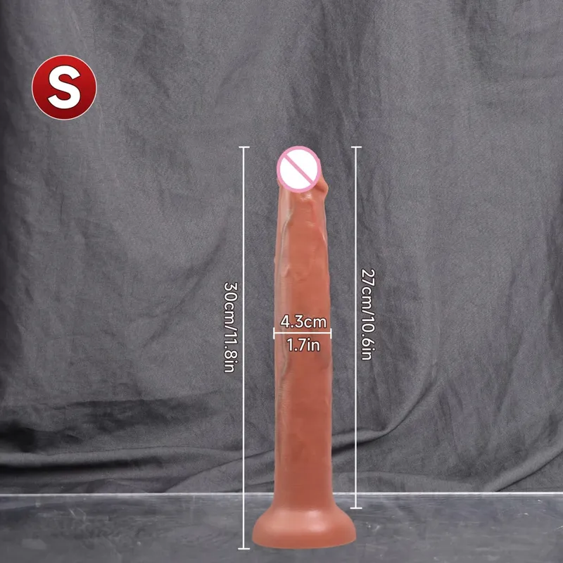 Long Dildo Realistic Snake Shape Single Layer Silicone Big Penis Soft Anal Sex Toys Suction Cup Dick for Women G-spot Orgasm 18+