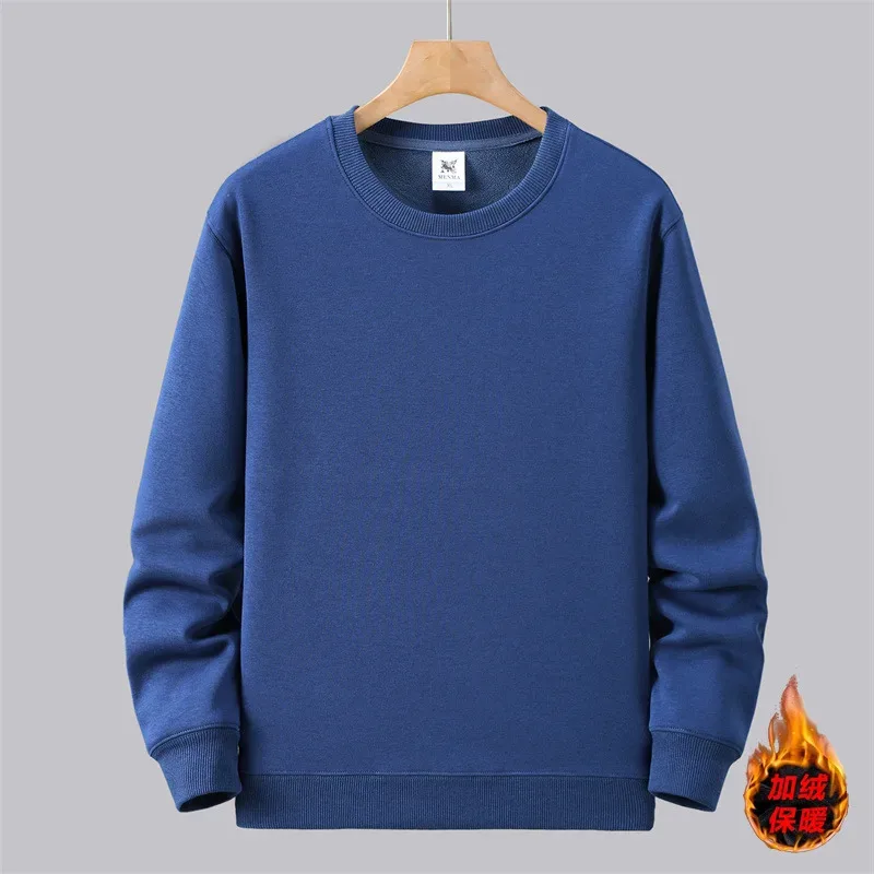 Large Size Men's Sweatshirt Crewneck Pullover Male Extra Big Plus 7XL 10XL 12XL Autumn Winter Fleece Lined Casual Clothing Loose