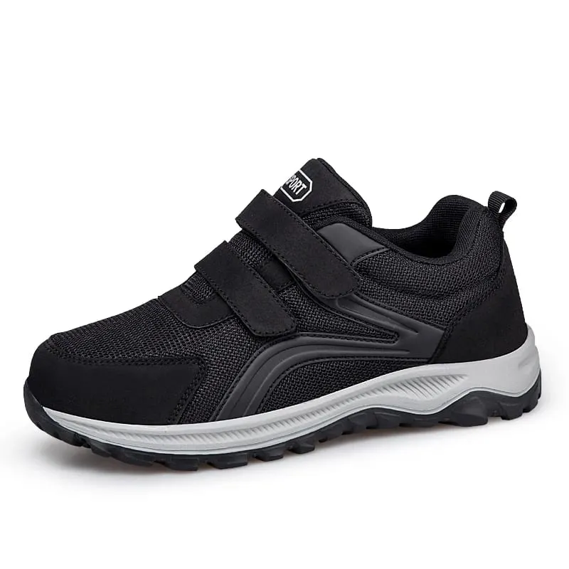 Diabetic Shoes for Men Comfort Walking Shoes for Elderly Swollen Feet Orthopedic Adjustable Double Strap Hook and Loop Sneakers