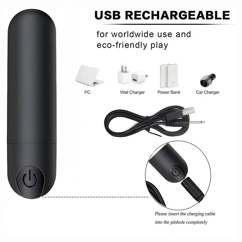 USB-laddning 10-hastigheter Mini Bullet Vibrator Uppladdningsbar Trådlös Vibrerande Anal Plugg Klitoral Stimulator Sexleksaker för kvinnor för vuxna