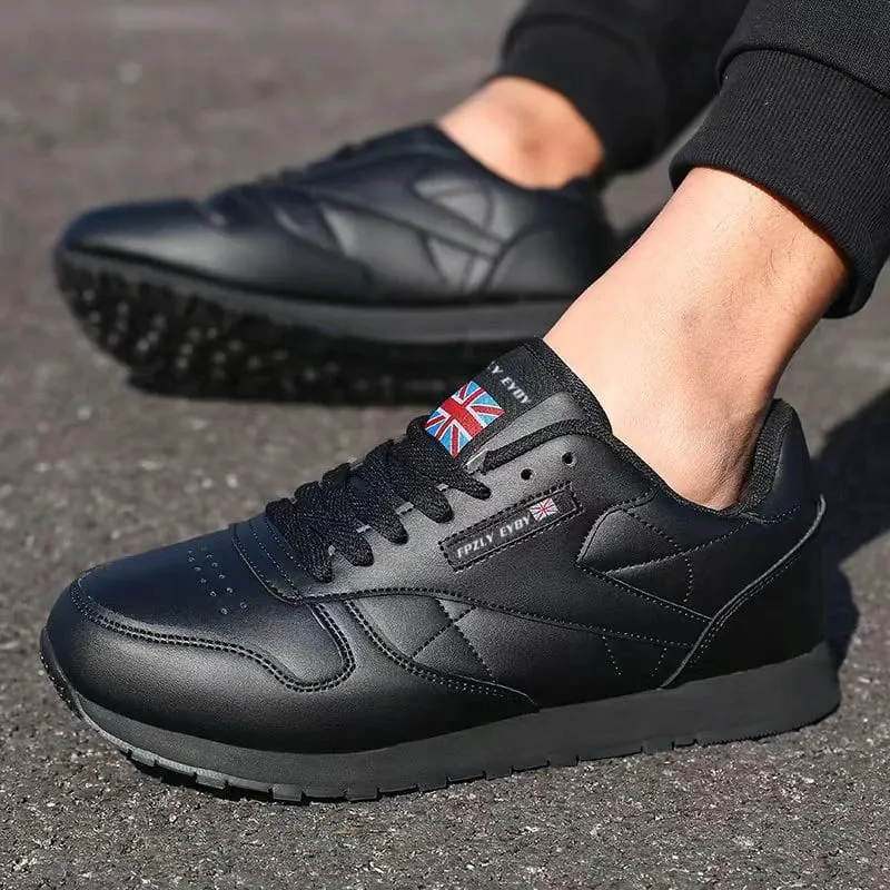 New Men's Shoes Spring Autumn Waterproof Walking Shoes Non-Slip Cushioning Men's Casual Leather Sports Shoes Men's Tennis Shoes