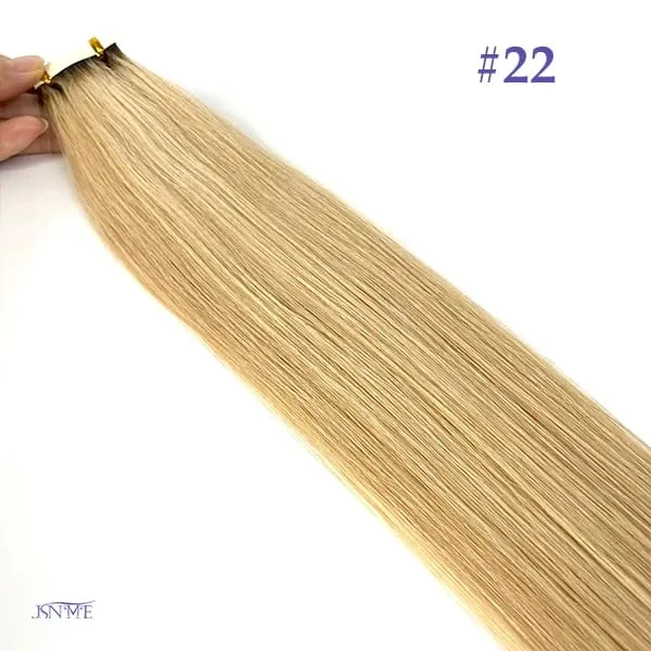 Mini Tape in Hair Extensions Seamless Invisible Straight Tape Ins Remy 100% Human Hair Black Brown Blonde For Salon