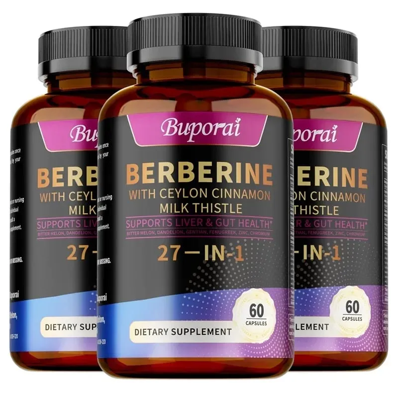 Berberine Ceylon Cinnamon Milk Thistle Supplements - Promotes Liver and Digestive Health Supports Cellular Energy and Repair