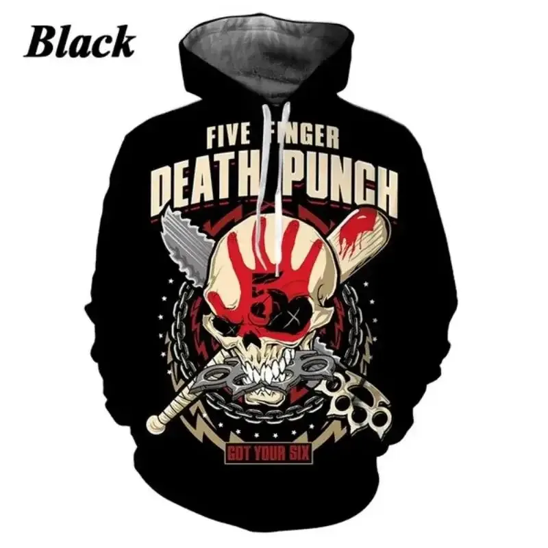 Men's and Women's Five Finger Death Punch Hoodies 3D Printing Casual Autumn Winter Sweatshirts Hip-hop Rock Hoodie — image 17