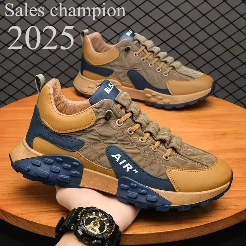 / Stylish Men's Vulcanize Shoes for Leisure and Running in 2025/ Thick-Soled Casual Sneakers/