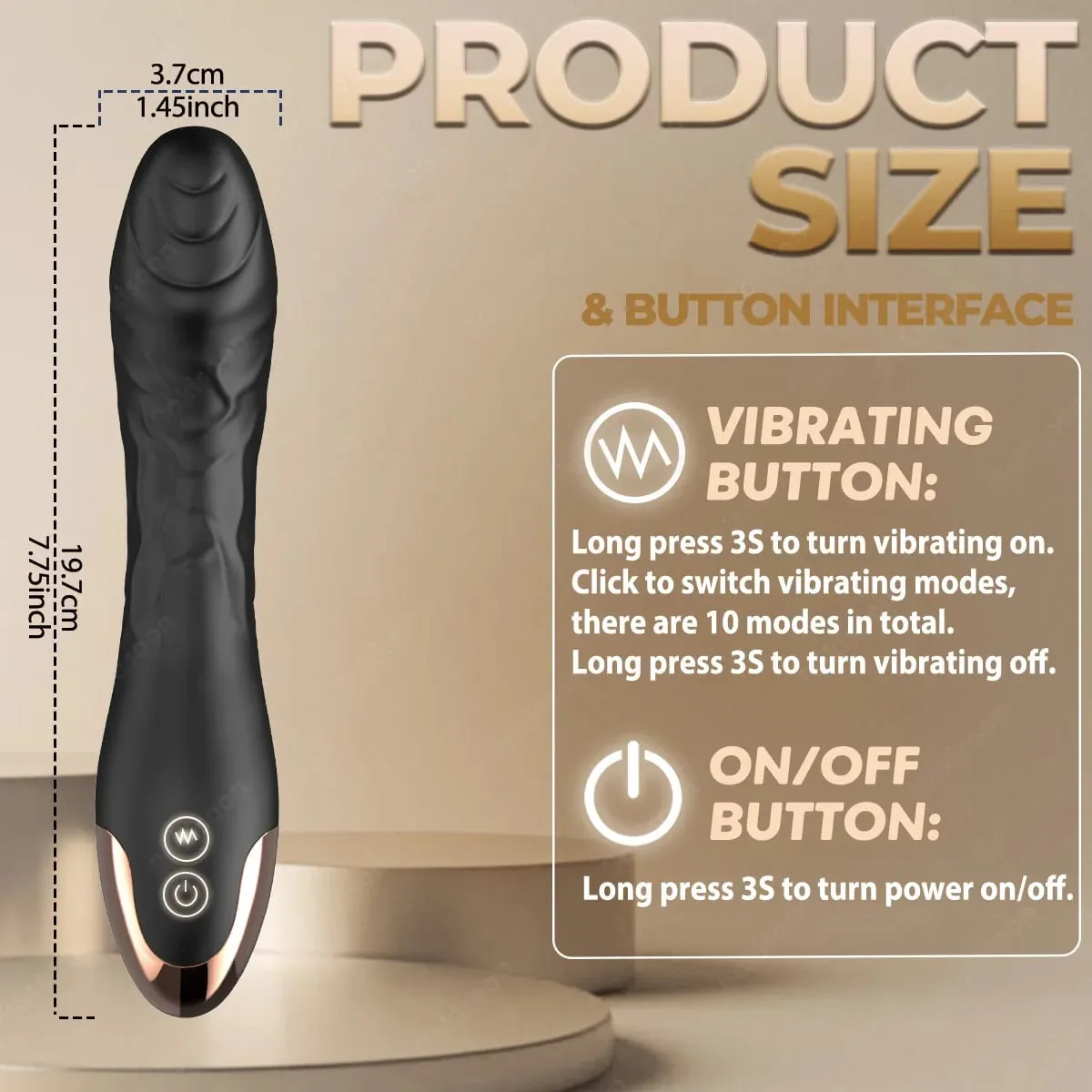 G Spot Vibrator Sex Toys Clitoris Vibrator Anal Stimulator Dildo with 10 Powerful Vibrating Modes Soft Silicone Adult Sex Toy
