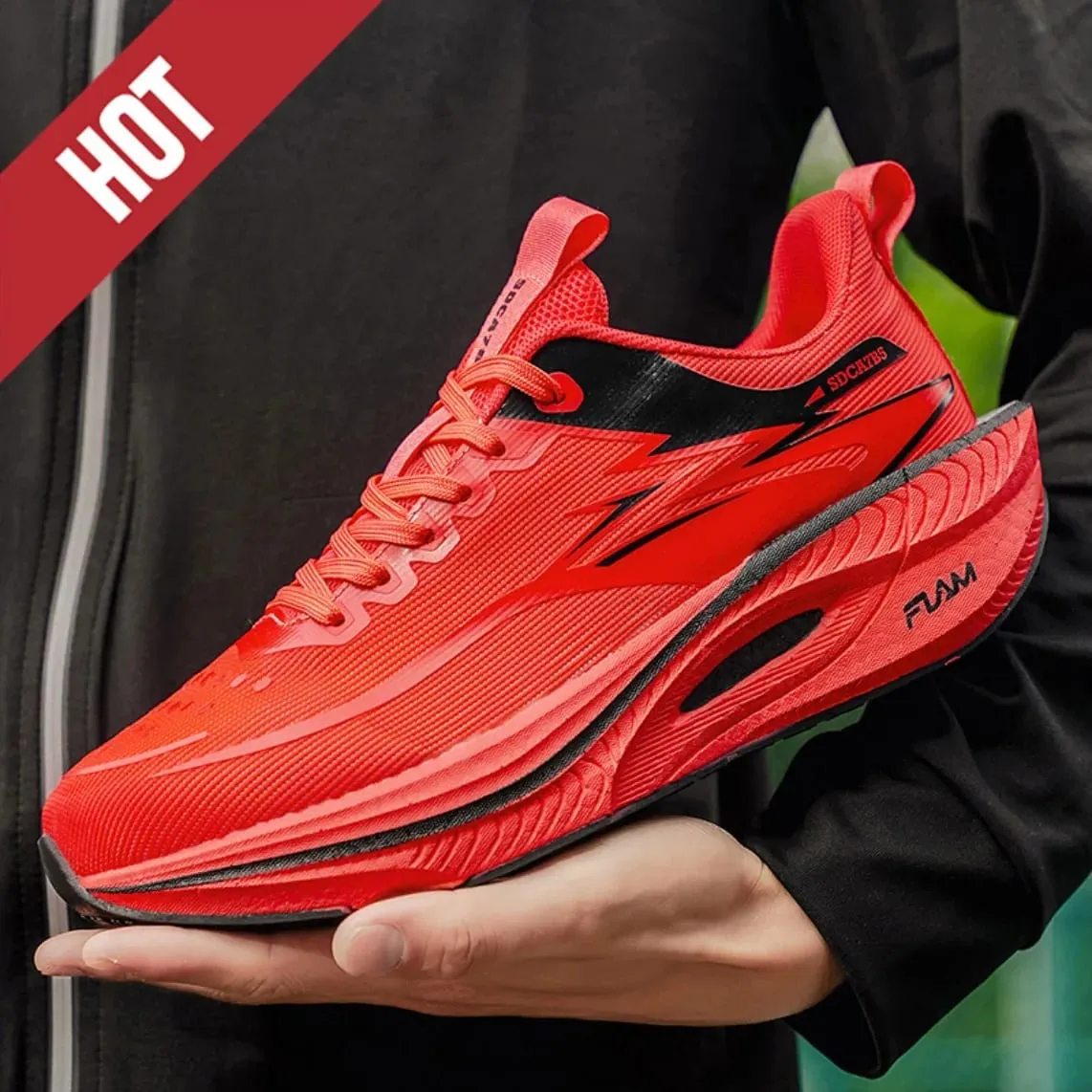 Men Women Carbon Plate Air Cushion Marathon Running Shoes Breathable Lightweight Outdoor Racing Training Sports Sneakers Walking