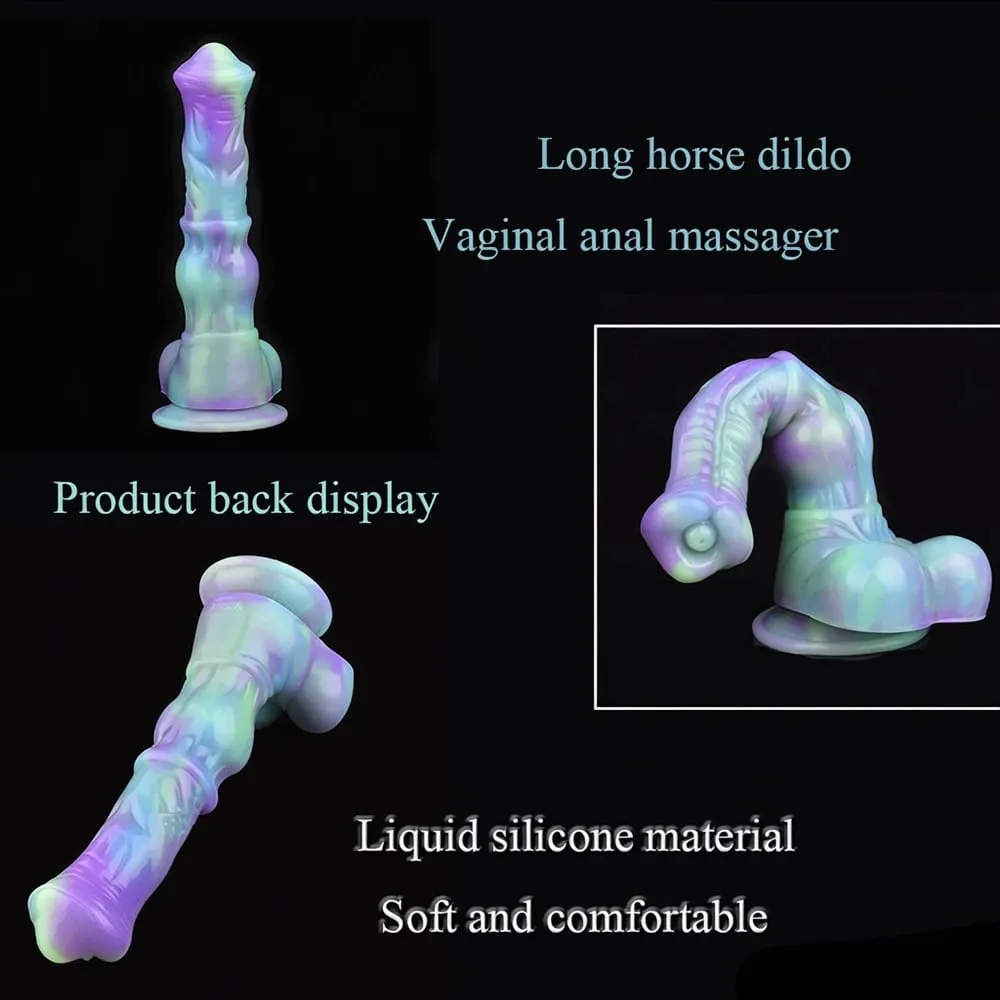 Cavalo longo vibrador silicone feminino masturbador nó animal anal plug bunda massageador de próstata estimulador brinquedos sexuais para casal