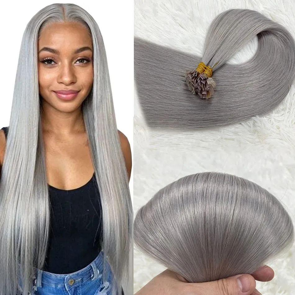 Remy Hair 30 Inch Real Remy Flat Tip Extension ng Buhok ng Tao Silky Straight Dark Brown Pre Bonded Keratin Fusion Hair 50 Strands
