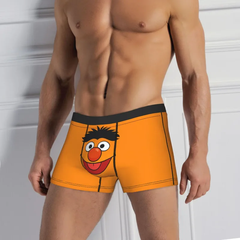 S-Sesames Streets Tango Elmo & Grover Underwear Men Shorts Briefs Funny Boxershorts Quality Customs Oversize Panties