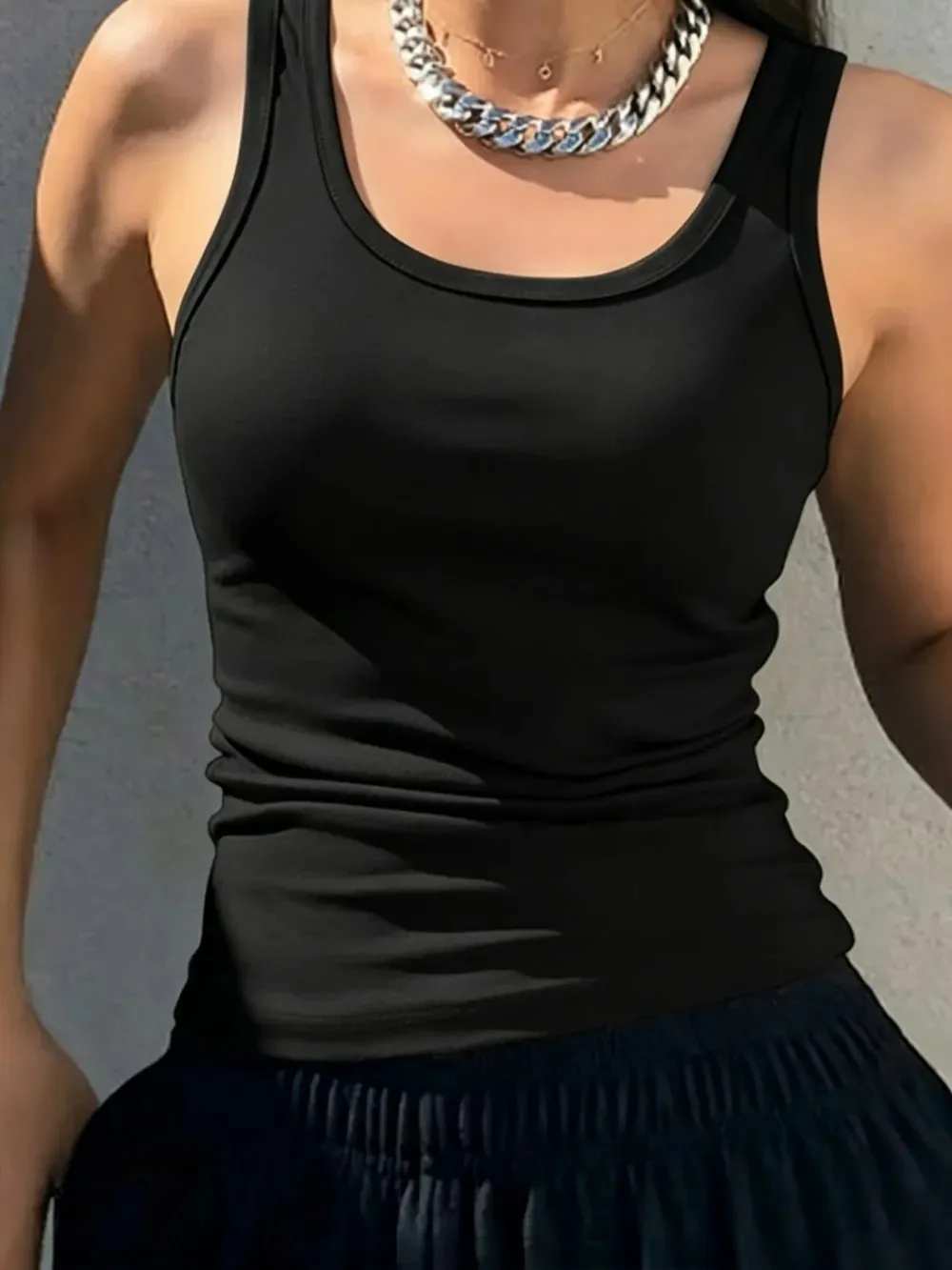 Y2K Ribbed Cotton Tank Tops Womens Summer Basic Slim O-Neck Sleeveless Casual Soft Breathable Vest Sporty Wear Daily Undershirt