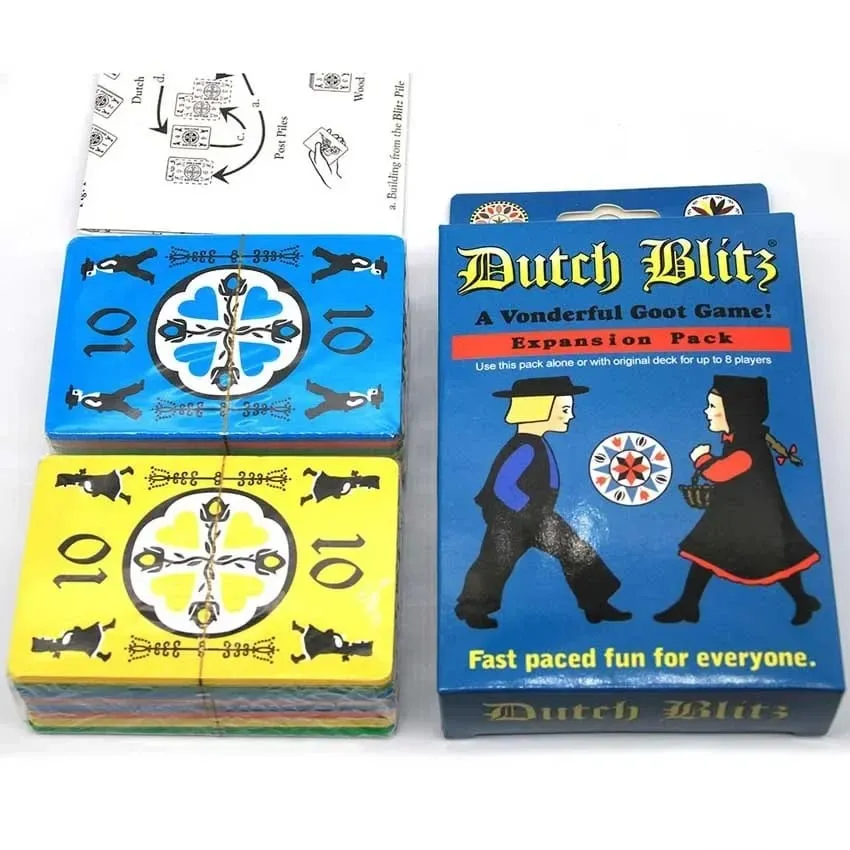 Dutch Blitz Oryginalna szybka gra karciana zawiera 160 kart. Szybka i łatwa do nauczenia. Świetna gra rodzinna dla każdego dla 2 osób.
