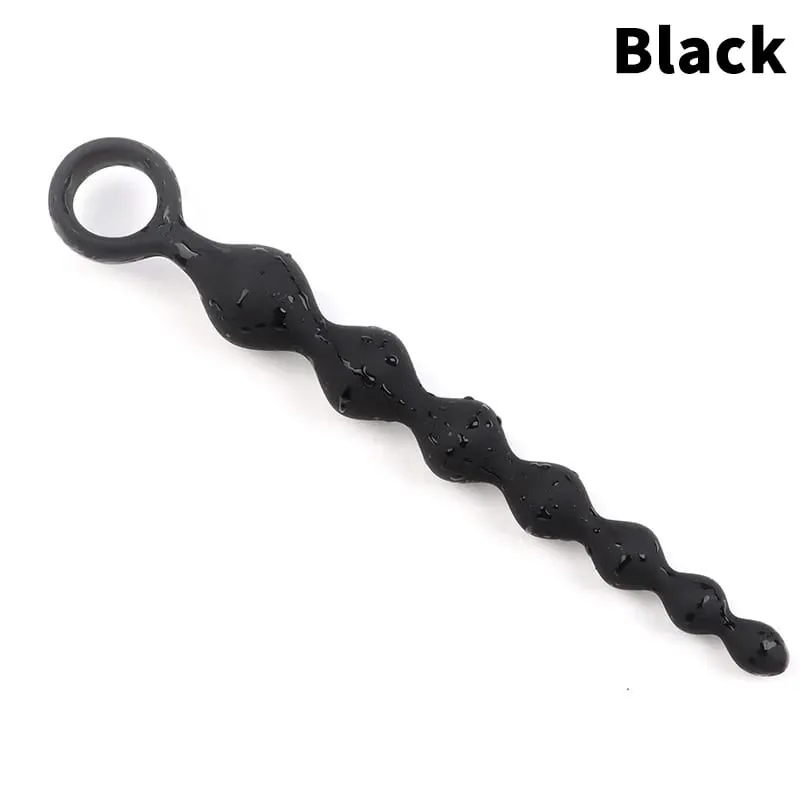 [NM]1Pc Beads Soft Anal Plug 7 Balls Silicone G-Spot Stimulating Butt Plugs Anal Stimulation Pull Bead Dildo Deep Anal Sex Toy