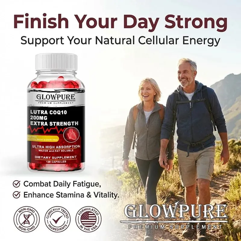 Ubiquinol CoQ10 200 mg Softgel for Heart Health and Cholesterol Support Energy Production - Super Absorption Antioxidant