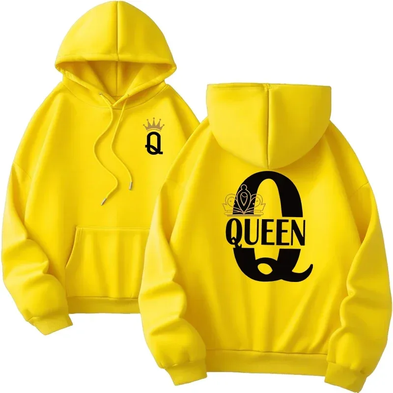 Gran oferta, sudaderas con capucha para hombre y mujer, sudaderas con estampado King Queen, ropa informal versátil para parejas, jersey diario para Otoño e Invierno Y2k