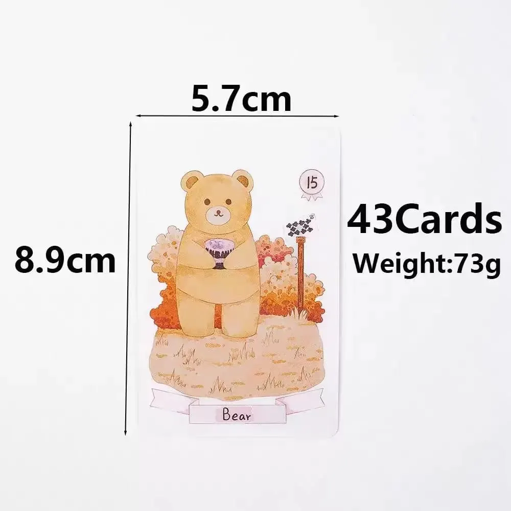 Dream Lenormand Oracle Cards 43 PCS Cute Kawaii Watercolor Animal Tarot Deck Divination Fortune Telling English Board Game