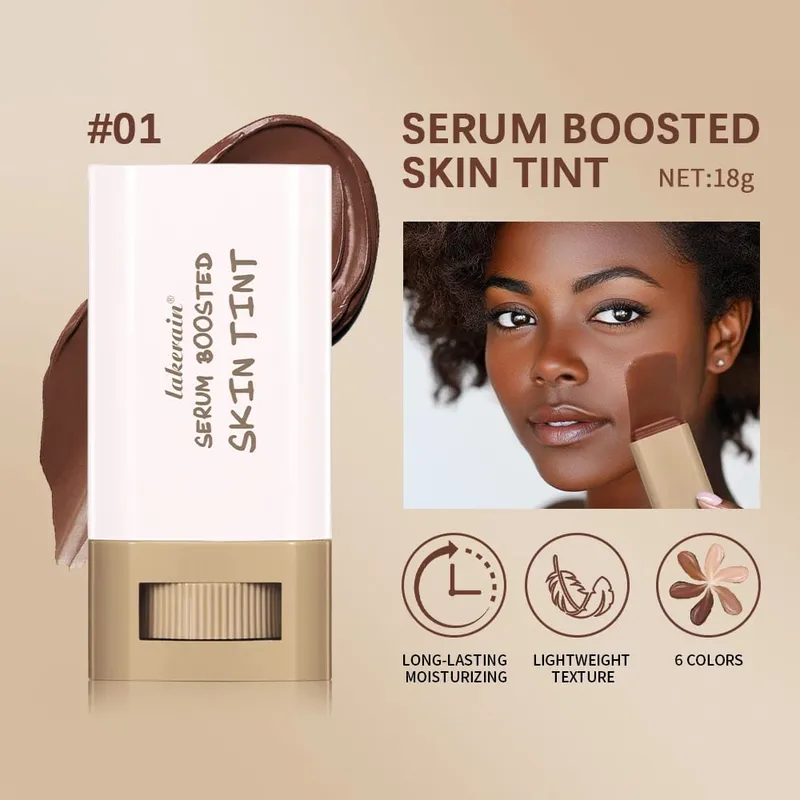 3Pcs Foundation Stick Face Pressed Powder Compact with Christmas Drawstring Bag Long Lasting Matte Face Cosmetic Christmas Gift