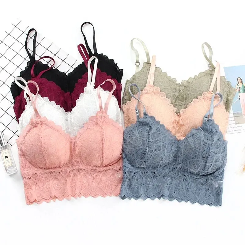 Women's Sexy Lace Push-up Bra Set Beauty Back Top Wire-Free Padded Solid Lingerie Panty Intimates Underwear
