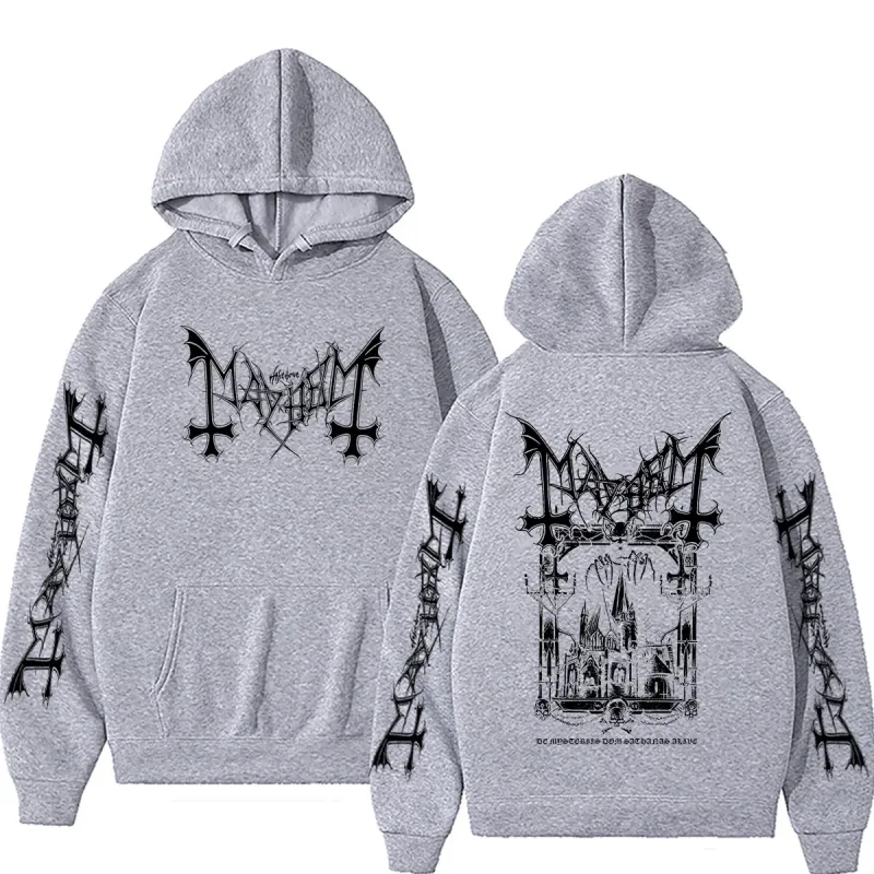 Rock Band Mayhem De Mysteriis Dom Sathanas Hoodie Men Women Death Black Metal Hooded Tracksuit Male Fashion Gothic Punk Hoodies