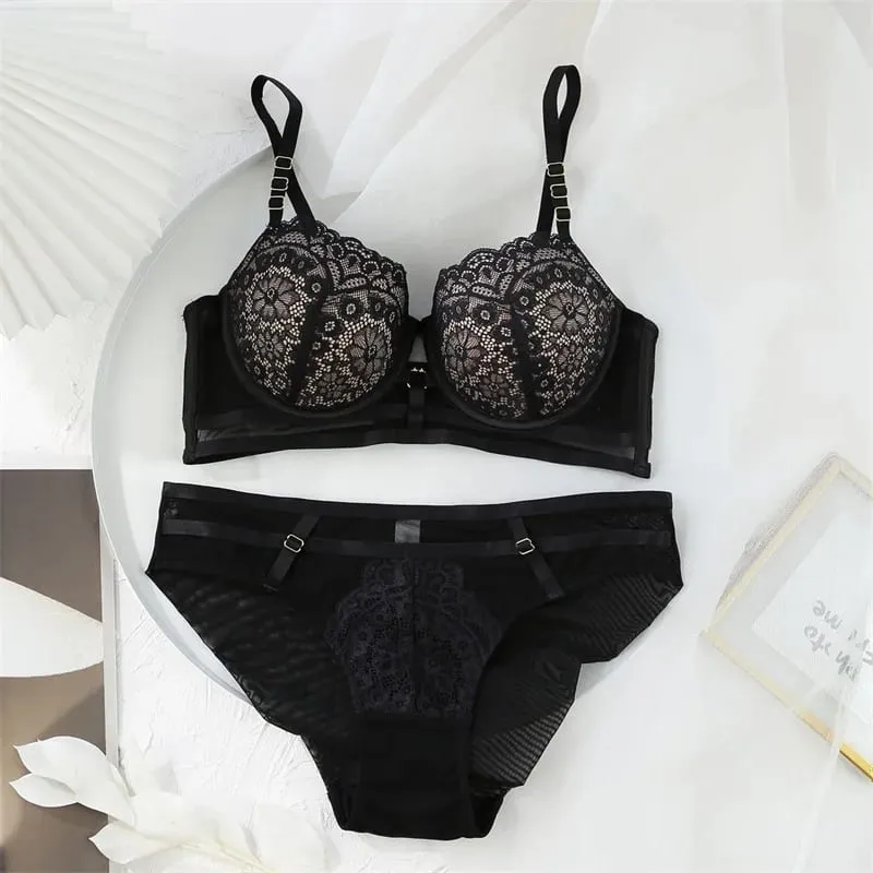 French Sexy Lingerie Underwear Lace Push Up Bra and Panties Set Beautiful High Quality Women Intimates New Arrivals