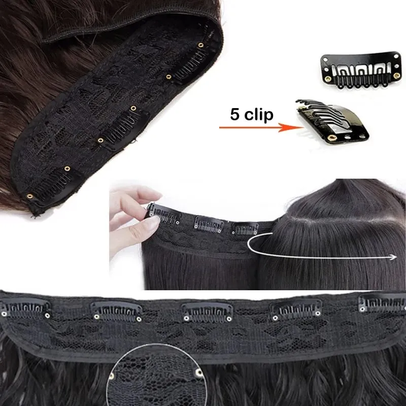 22Inch Synthetic Long Kinky Curly Hair High Temperature Corn Wave Hair Extension Clip in Fiber Hairpieces for Women