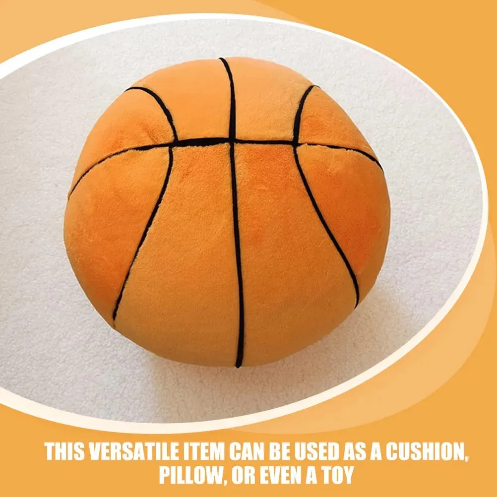 28Cm Basketball Pillow Short Pile Comfort Cushion Lounge Nap Decor Sports Theme Bedroom Living Room Throw Pillow Stuffed Ball