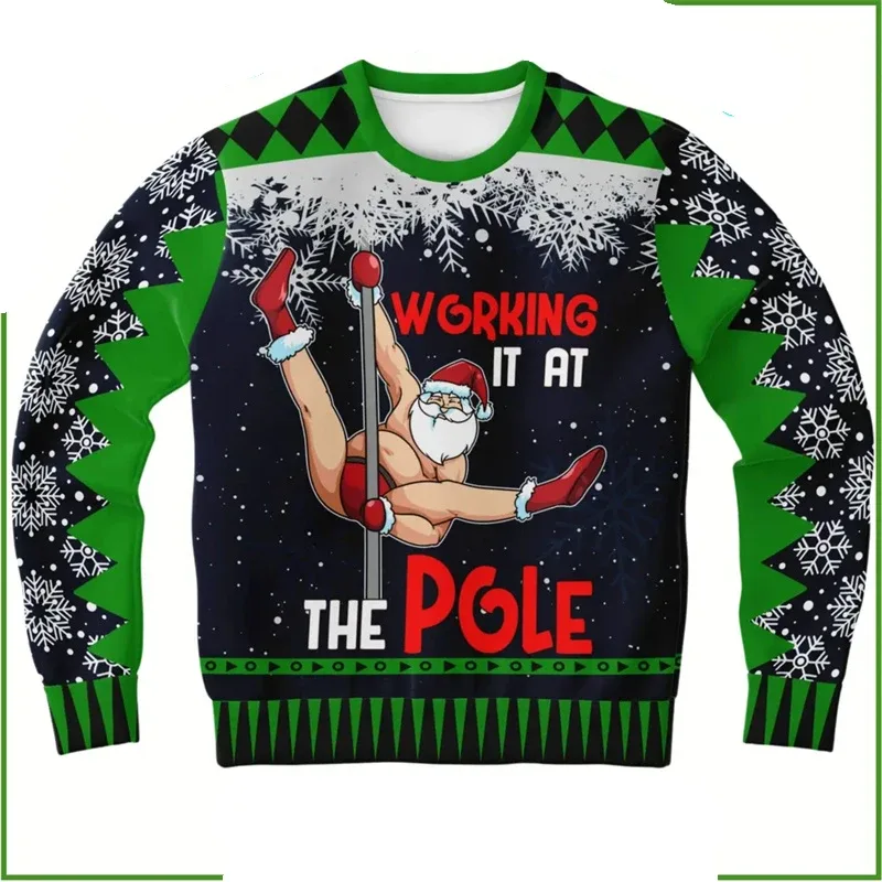 2025 Hot Christmas Ugly Sweater Men Women 3D Print Neon Pattern Santa Pullover Sweatshirt Unique Xmas Clothes Party Sweatshirt