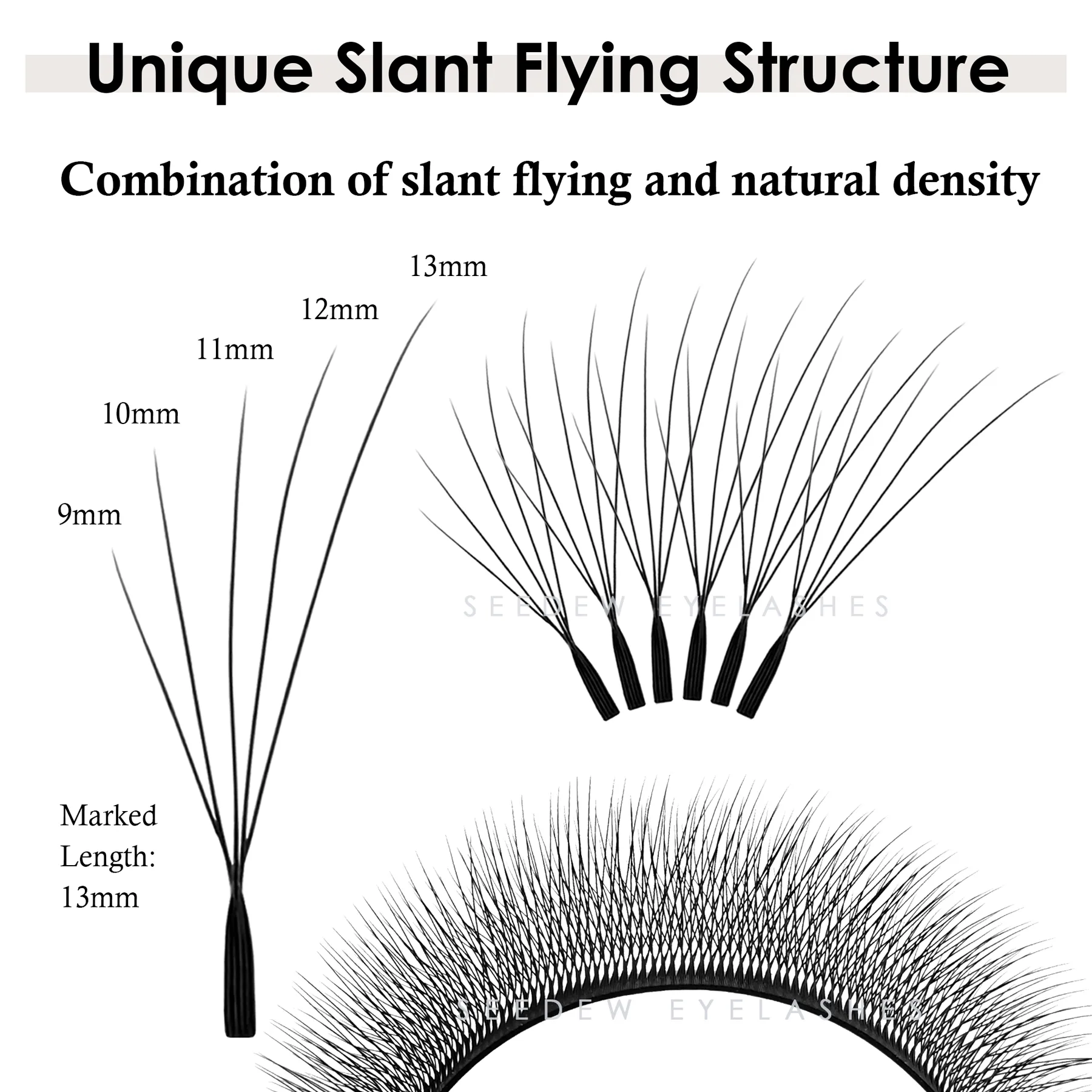 Fox 5D Eyelash Extension W-Shaped Clover Air Serie Cat Eye Volume Fox Eye Lashes Slant Flying False Eyelashes