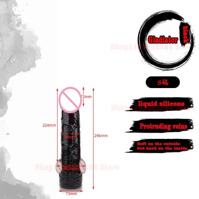 ขนาดใหญ่XXL 50ซม.X 10.5ซม.สมจริงDildoซิลิโคนGladiatorอวัยวะเพศชายของเล่นผู้หญิงG-Spot Masturbationผู้ใหญ่Dick Thickenสัตว์อวัยวะเพศชาย