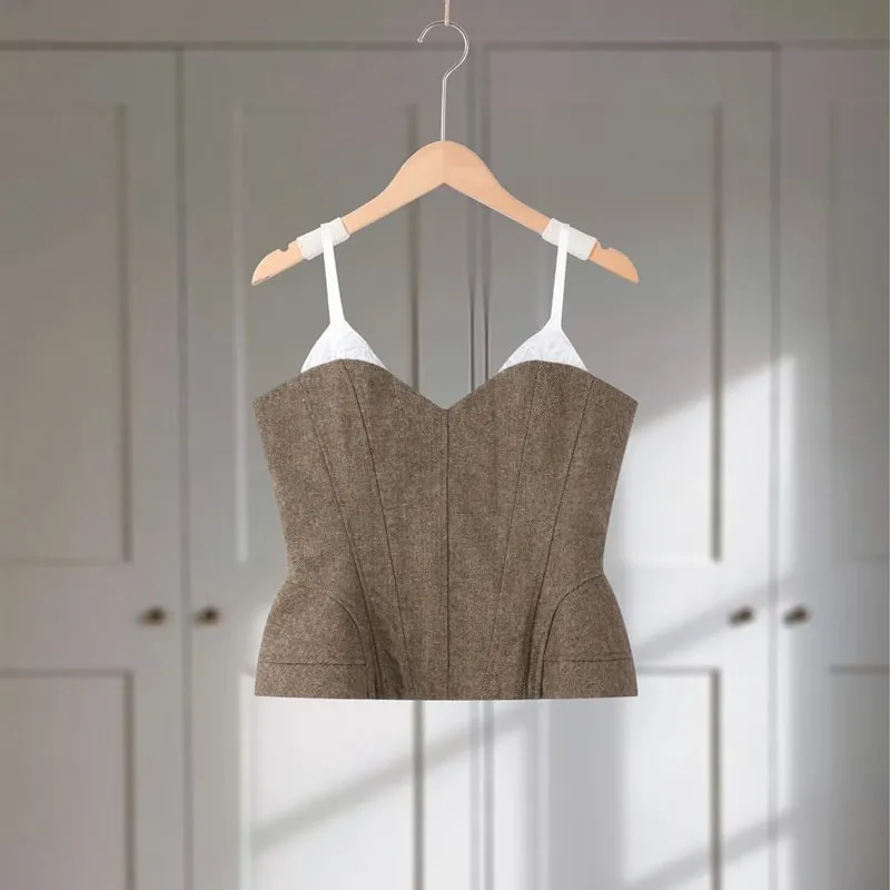 Sexy Women's Tank Halter Lace V-neck Sleeveless Backless Solid Female Slim Tanks 2025 Summer Autumn New Street Fashion Lady Top