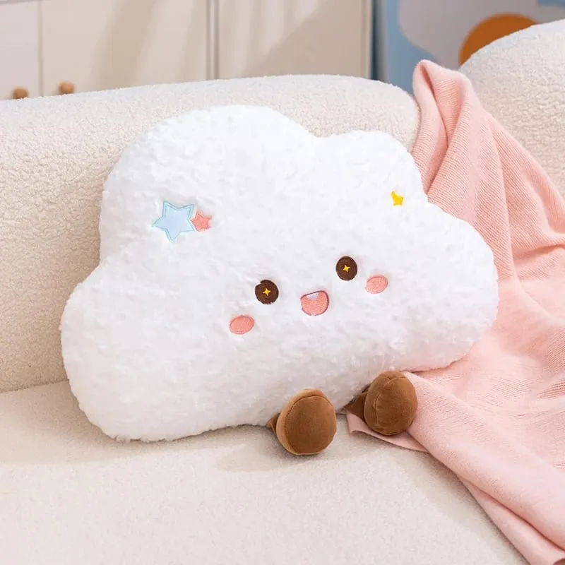 귀여운 만화 무지개 구름 베개 Kawaii 박제 베개 부드러운 필링 홈 오피스 자동차 잠자는 베개 등받이 좋은 선물