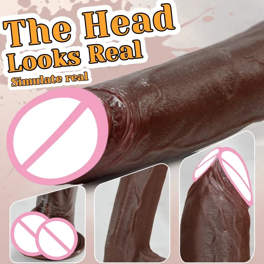 Realistic Skin/Black Dildo Silicone Long Penis Huge Dildos with Suction Cup Dick for Women Masturbation Anal Sex Toys for Adults