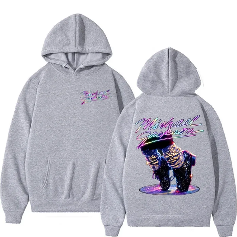 Michael Jackson King of Pop Graphics Hoodies Hip Hop Pop Music Fashion Sweatshirts Men Women Casual Fleece Long Sleeve Pullovers