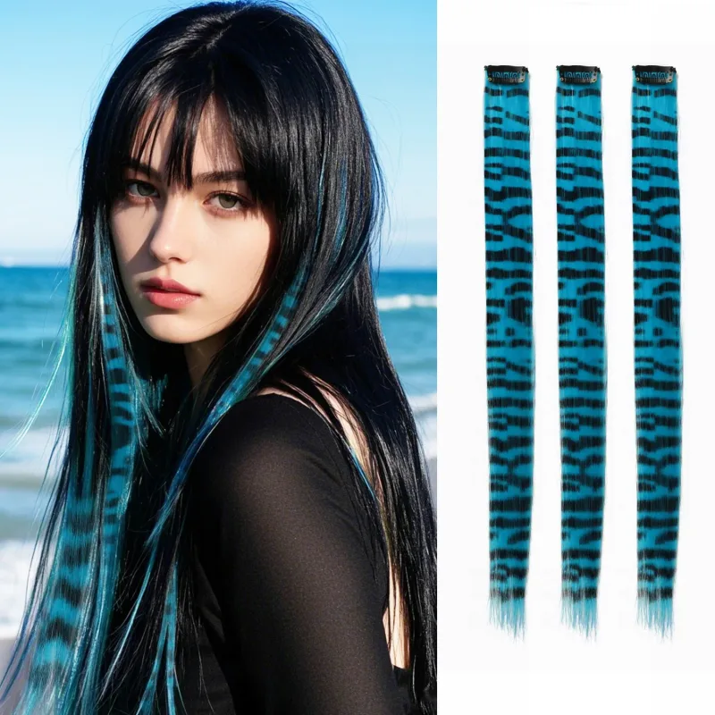 3 pçs/set clipe sintético em extensões de cabelo de penas 18 polegada colorido clipe no cabelo festa de halloween uso para meninas femininas