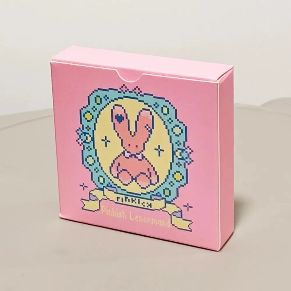 Kawaii Pixel Art Pinkish Lenormand Deck - 42 Cute Rabbit Oracle Cards 7x7cm for Divination Square Mini Deck Embossed Cardstock