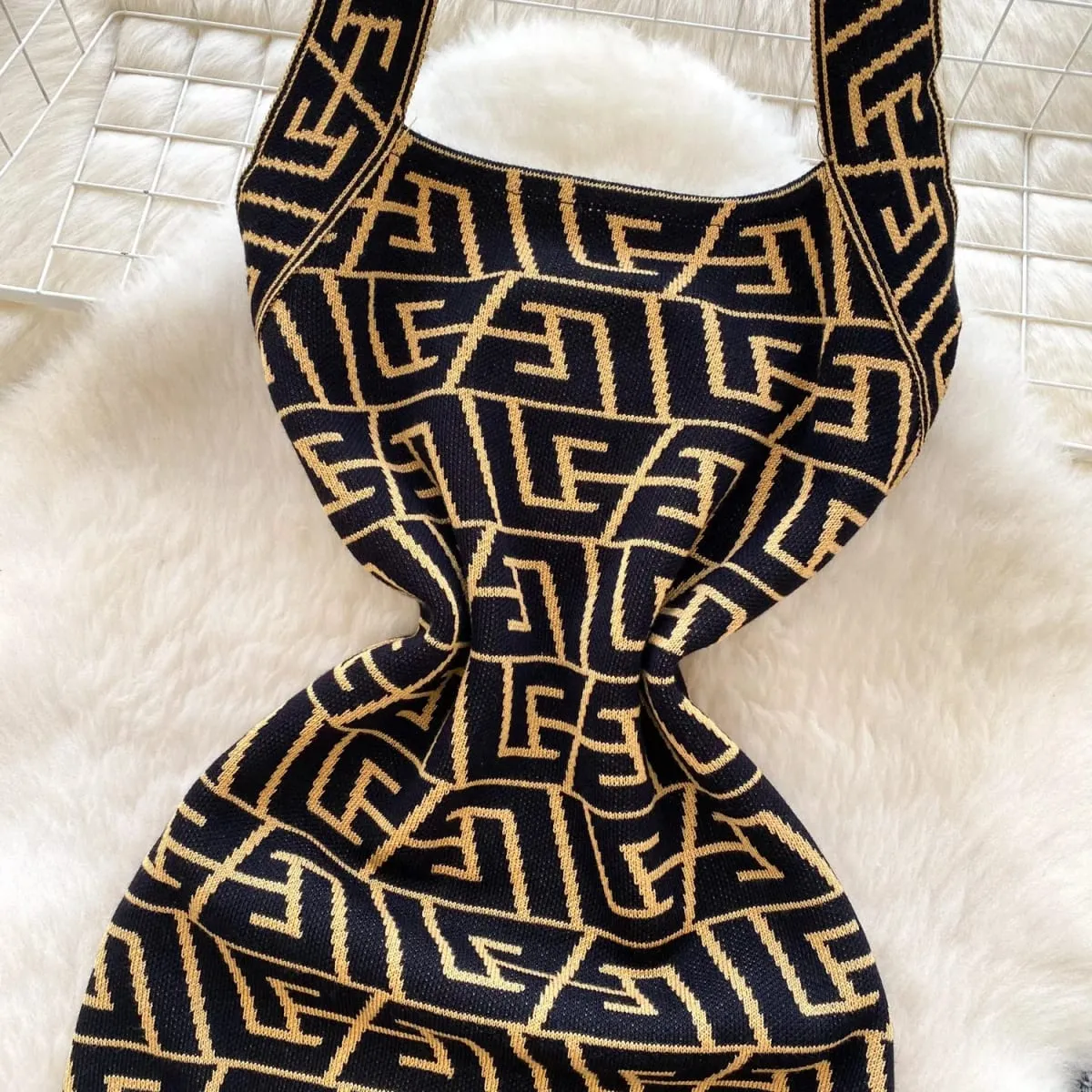 YuooMuoo Brand Fashion Summer Letters Knitted Halter Mini Dress Sexy Wrap Hips Backless Bodycon Party Dress Streetwear Outfits