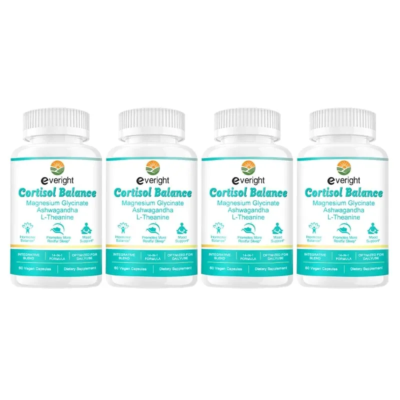 Cortisol Supplement with Ashwagandha L-Theanine & Magnesium Glycinate – 14-in-1 for Stress Relief Mood Balance & Sleep Health