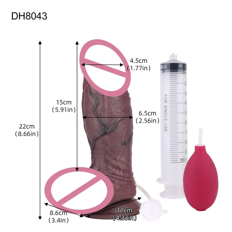 Silicone Lifelike Double Layers Ejaculating Penis Squirting Long Dildo With Sucker Anal Sex Toys For Men Women Masturbator — image 10