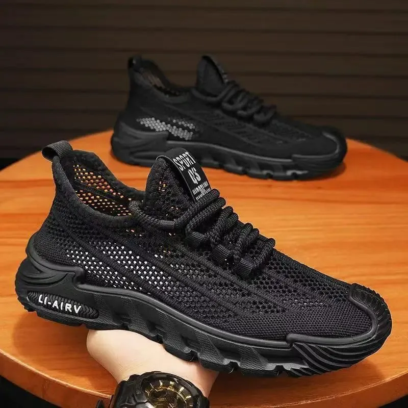 Men's Summer Breathable Anti-Slip Running Shoes Soft Bottom Mesh Upgraded Work Casual Sports Trendy Shoes Hollow out Design