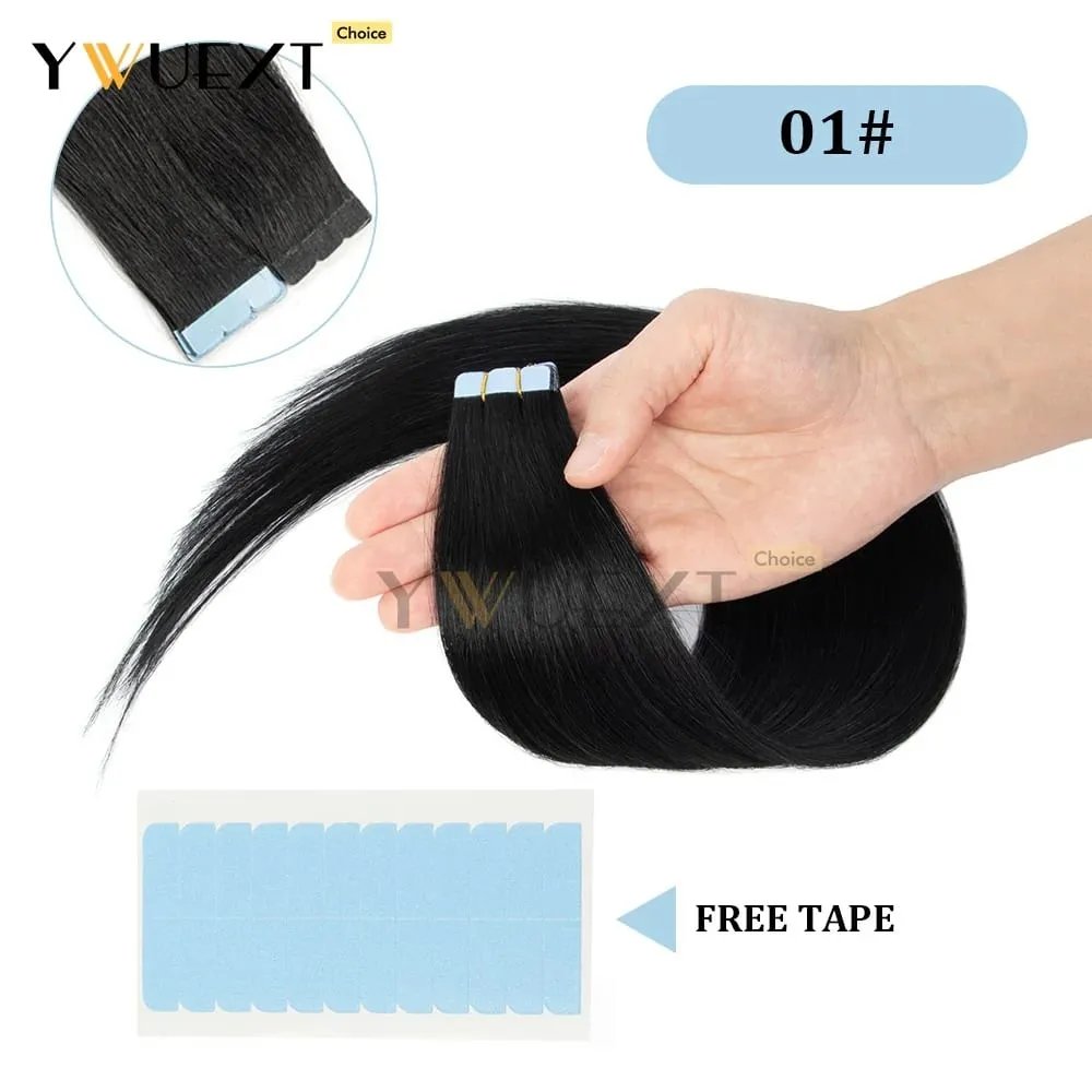 Mini Tape in Human Hair Extensions Natural Straight For Women 12inch-20inch 12.5g-20g Easy to Wear 10pcs/pack Salon Quality