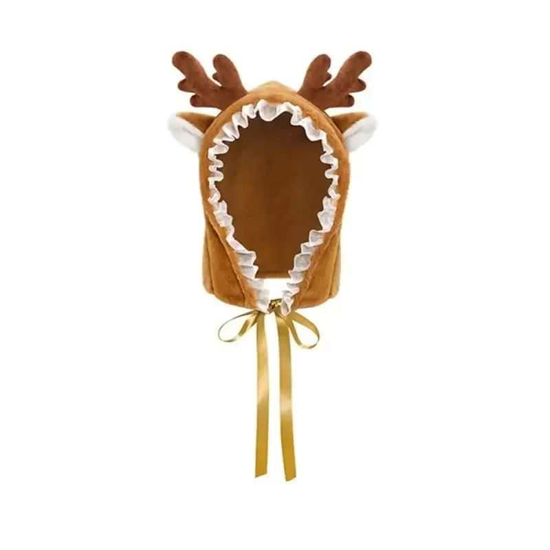 4Pcs Deer Cosplay Lingerie Costume Fuzzy Bra and Panty Set Anime Lingerie Set