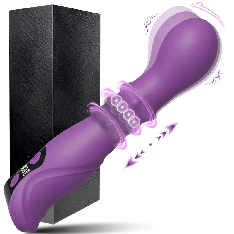 Dildo Adult Sex Toys Vibrator Rotating Squeeze 4IN1 G Spot Rabbit Vibrators Female Clitoral Stimulator with 10 Vibrating