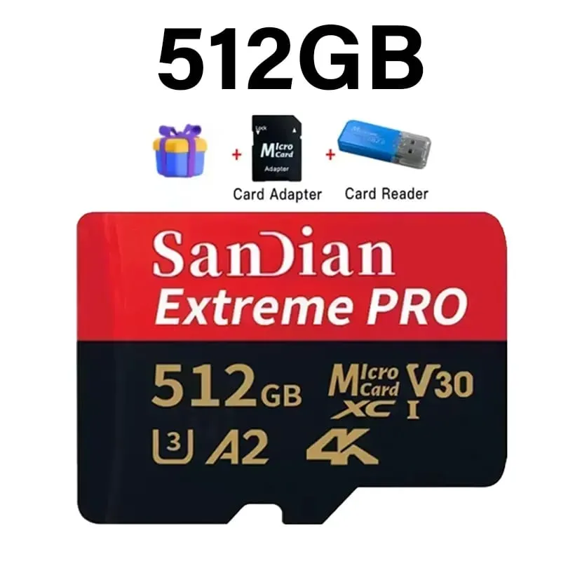 クラス 10 U3 V30 防水メモリ SD カード USB アダプタ付き 128GB 512GB 高速マイクロ TF/SD カード電話ラップトップカメラ用