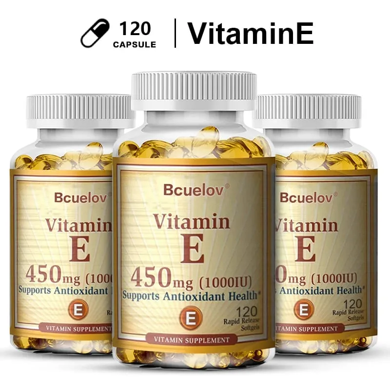 Vitamin E 1000IU Capsules - Supports Skin Cardiovascular Health Boosts Immunity Anti-aging Skin Health