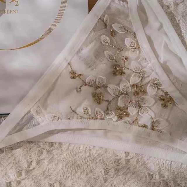 Sulaman Baru Renda Bunga Seluar Dalam Wanita Perancis Seluar Dalam Keluli Getah Tulang Tekan Bra Bralette Seksi Lingerie Comel Membentuk Badan Seksi