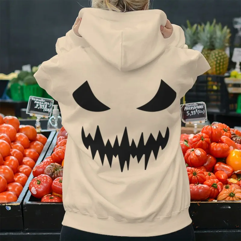 2026 Fashion Horror Movie Face Men's Hoodie Casual Long Sleeve Halloween Streetwear Unisex Luminous Style Hoodies