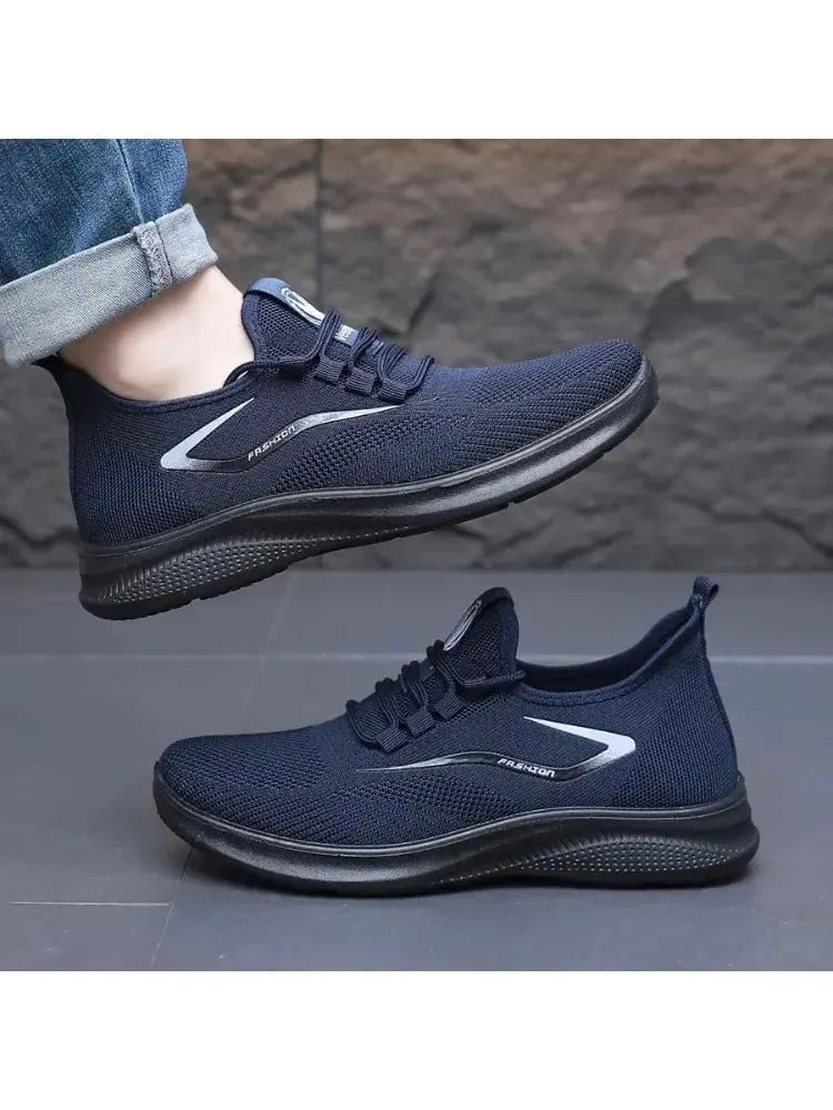 Nefes alabilen Hava Örgü Üst Slip On Ayakkabı Esnek Yumuşak Kaymaz Taban Günlük Koşu Eğitmenleri Tüm Sezon Günlük Giyim için