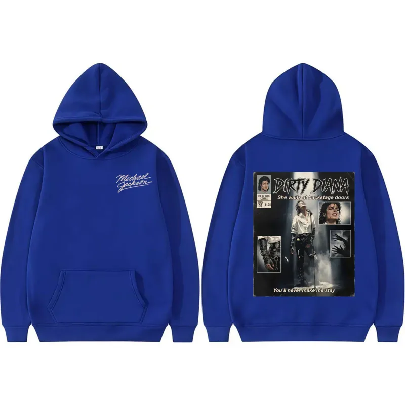 Michael Jackson Dirty Diana Hoodie King of Pop Bad Era Rock Sweatshirts Men Women Fashion Hip Hop High Quality Hoodie Streetwear
