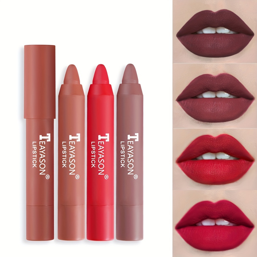 Set Lipstik Misty Matte 12 Warna: Lip Liner & Primer Beludru Seksi Tahan Noda Tahan Lama untuk Riasan Wanita