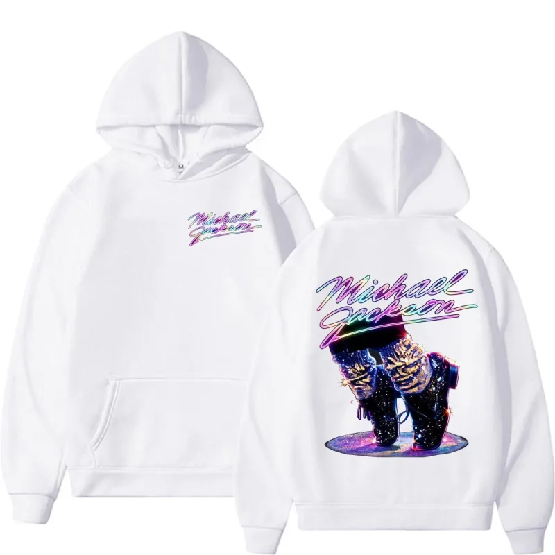 Michael Jackson King of Pop Graphics Hoodies Hip Hop Pop Music Fashion Sweatshirts Men Women Casual Fleece Long Sleeve Pullovers